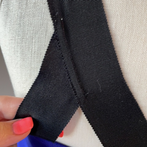 BANANA REPUBLIC TANK DRESS. Petite 4. Tiered hemline, square neck, purple w/blk - Picture 7 of 14